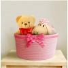 Dropship Cotton Plain Cat Basket 9x5 Inch Pack of 1 (Pink)