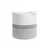 Dropship Cotton Large Woven Storage Basket 11x11 Inch Pack of 1 (Grey White)