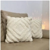 Dropship Cotton Tufted Cushion Pillow Cover 16x16 Inch Pack of 2 (Off White)