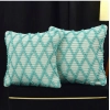Dropship Cotton Handcrafted Pit Loom Cushion Cover 16x16 Inch Pack of 2 (Sea Green)
