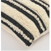 Dropship Cotton Striped Handcrafted Pit Loom Cushion Cover 16x16 Inch Pack of 2 (Black Cream)
