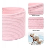Dropship Cotton Round Small Storage Basket 9x7 Inch Pack of 1 (Baby Pink)