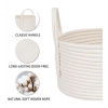 Dropship Cotton Round Storage Rope Woven Baskets Pack of 2 (White)