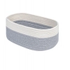 Dropship Cotton Oval Storage Rope Woven Baskets Pack of 1 (White Grey)
