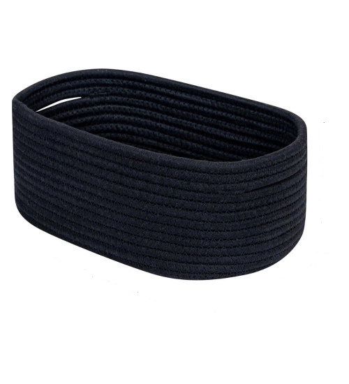Cotton Oval Storage Rope Woven Baskets Pack of 1 (Black)