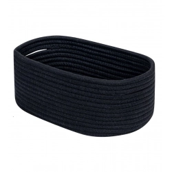 Cotton Oval Storage Rope Woven Baskets Pack of 1 (Black)