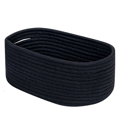 Cotton Oval Storage Rope Woven Baskets Pack of 1 (Black)
