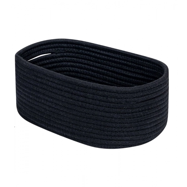 Dropship Cotton Oval Storage Rope Woven Baskets Pack of 1 (Black)