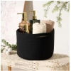 Dropship Cotton Round Small Storage Basket 9x7 Inch Pack of 1 (Black)