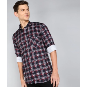 Generic Men's Casual Viscose Rayon Striped Full Sleeve Collar Shirt (Dark Blue)