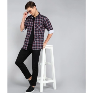 Generic Men's Casual Viscose Rayon Striped Full Sleeve Collar Shirt (Dark Blue)