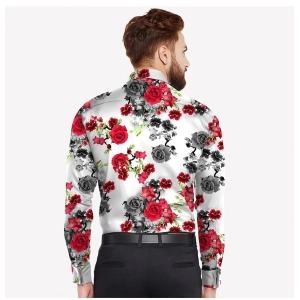 Generic Men's Casual Viscose Rayon Printed Full Sleeve Collar Shirt (Multicolor)