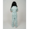 Dropship Girl's Silk Bleand Printed Short Sleeve Night Suit Set (Light Green)