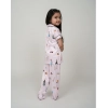 Dropship Girl's Silk Bleand Printed Short Sleeve Night Suit Set (Creem)