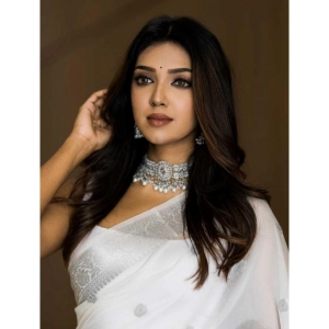 Generic Women's Cotton Printed Saree With Unstitched Blouse 5.5Mtr (white)