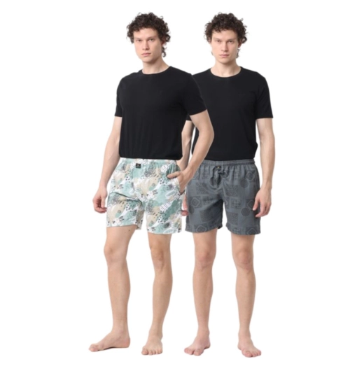 Pack_of_2 Men's Polycotton Printed Boxer Shorts (Multicolor)