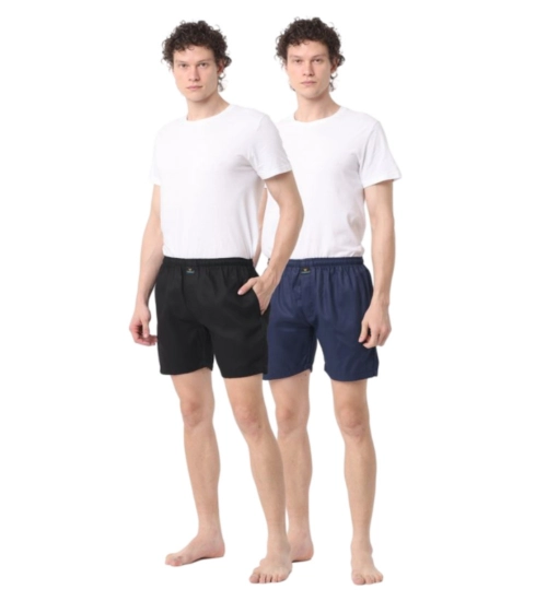 Pack_of_2 Men's Polycotton Solid Boxer Shorts (Multicolor)