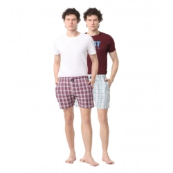 Pack_of_2 Men's Polycotton Checked Boxer Shorts (Multicolor)