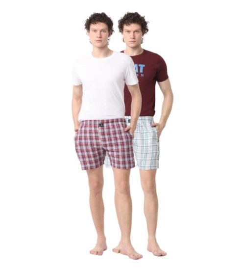 Pack_of_2 Men's Polycotton Checked Boxer Shorts (Multicolor)