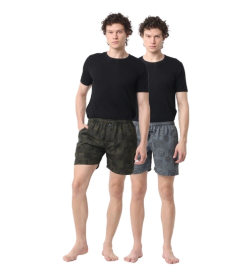 Pack_of_2 Men's Polycotton Printed Boxer Shorts (Multicolor)