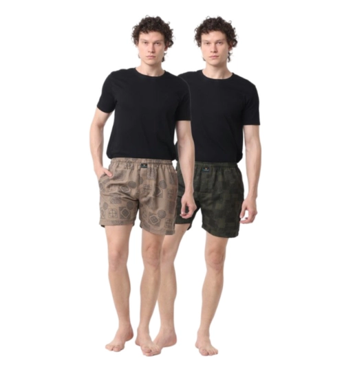 Pack_of_2 Men's Polycotton Printed Boxer Shorts (Multicolor)