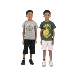 Pack of 2 Boy's Cotton Printed Short Sleeve T-Shirt's (Multicolor)