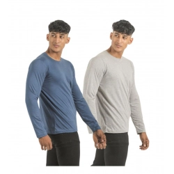 Pack of 2 Men's Casual Cotton Solid Full Sleeve Tshirts (Multicolor)