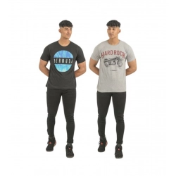 Pack of 2 Men's Casual Cotton Printed Short Sleeve Tshirts (Multicolor)