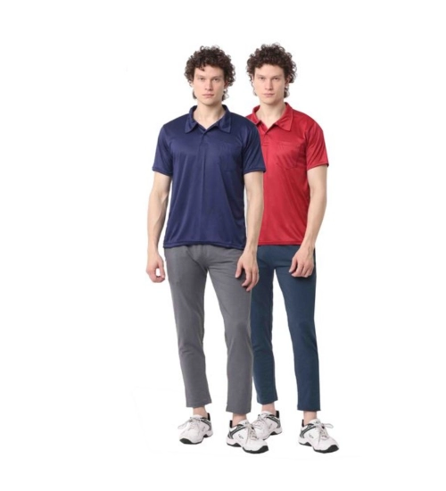 Pack of 2 Men's Casual Cotton Blend Solid Short Sleeve Tshirts (Multicolor)