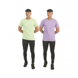 Pack of 2 Men's Casual Cotton Solid Short Sleeve Tshirts (Multicolor)