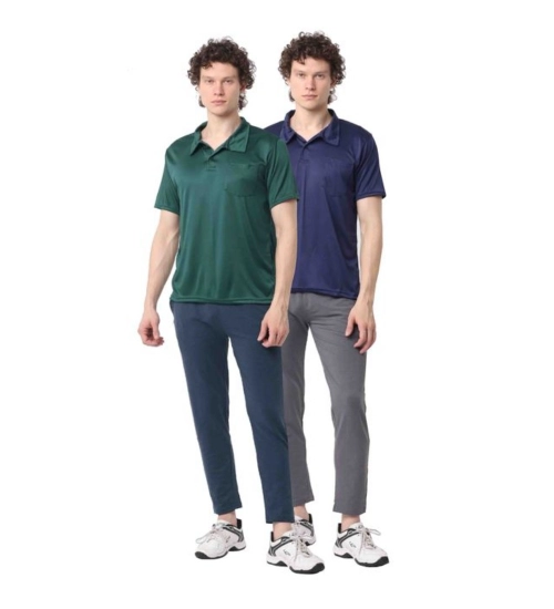 Pack of 2 Men's Casual Cotton Blend Solid Short Sleeve Tshirts (Multicolor)
