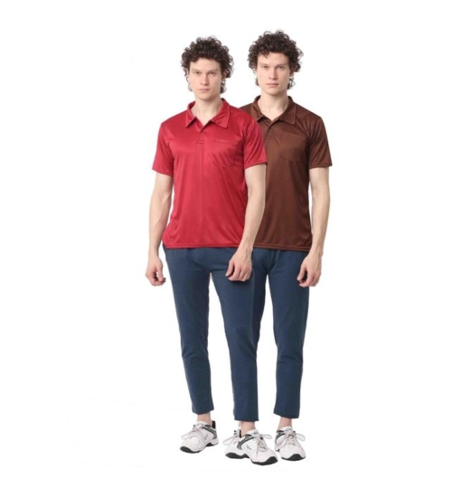 Pack of 2 Men's Casual Cotton Blend Solid Short Sleeve Tshirts (Multicolor)