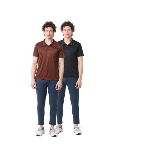 Pack of 2 Men's Casual Cotton Blend Solid Short Sleeve Tshirts (Multicolor)