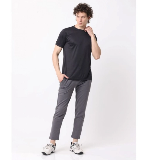 Pack of 2 Men's Casual Polyester Blend Solid Short Sleeve Tshirts (Multicolor)