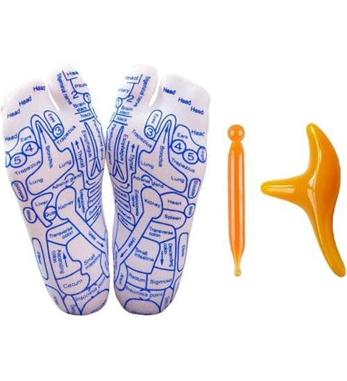 Cotton Acupressure Reflexology Socks (White)