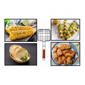 Generic Steel Grill Portable Stainless Steel With Handle Square (Black)