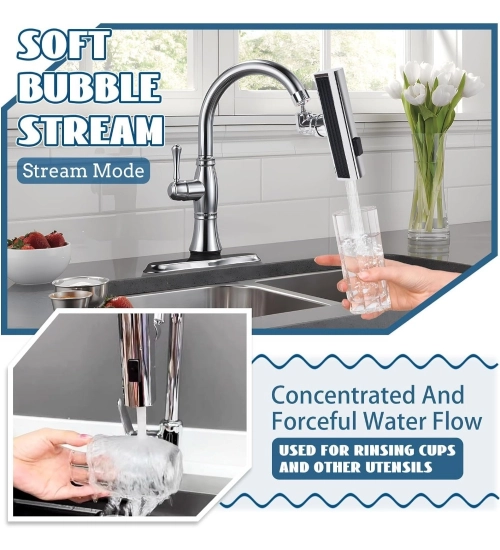 Plastic Faucet Waterfall Kitchen Tap Anti Splashing (Silver)