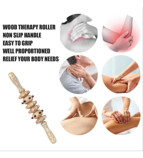 Wood 6 Wheel Massage Roller (Wood)