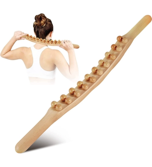 Wood Gua Sha Double Row Stick Massager (Wood)