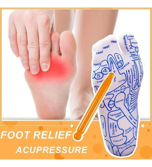 Cotton Acupressure Reflexology Socks (White)