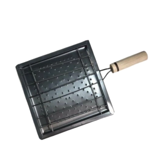 Steel Toaster Black Square Stainless Steel Papad Jali (Black)