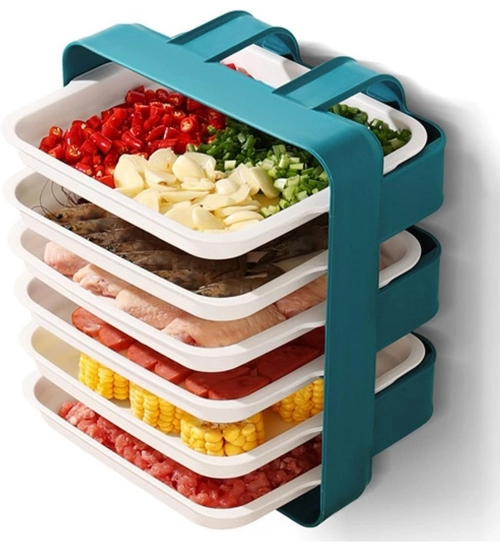 Plastic 6 Layer Kitchen Rack Stand (Blue)