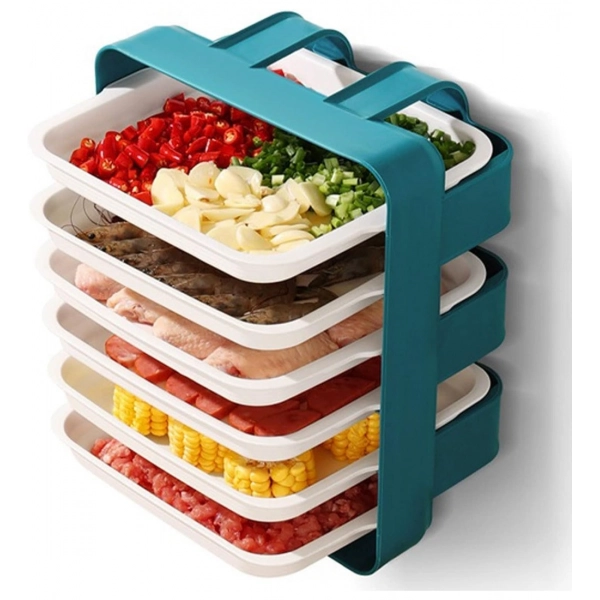 Dropship Plastic 6 Layer Kitchen Rack Stand (Blue)