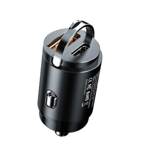 Plastic USB-C Car Charger Adapter (Black)