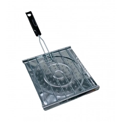 Steel Toaster Grill with Foldable Handle Easy to Stainless Steel (Black)