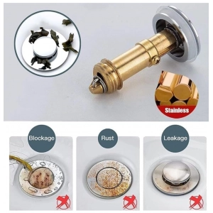 Generic Plastic Stainless Steel Pop-Up Sink Stopper (Silver)