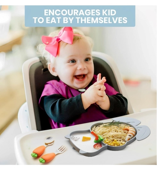 Silicon Bunny Children Plate Tableware (Multicolor)