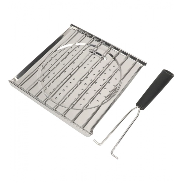 Dropship Steel Toaster White Foldable Stainless Steel Grilling Pan (Silver)