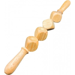 Wood 4 Ball Body Roller Massager Stick (Wood)