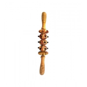 Generic Wood wheel Roller Gym Massage Roller (Wood)
